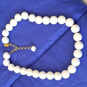 Monet, Vintage White Plastic Beaded Necklace